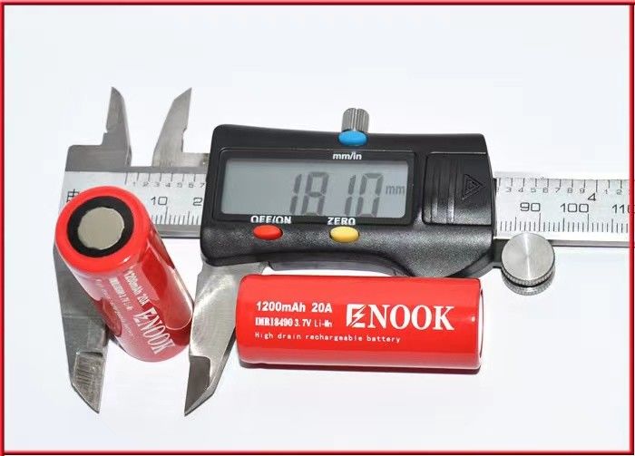 18490 1200mAh 20A 3.7V Электровелосипед Перезаряжаемая батарея Клетка плоского верхнего типа