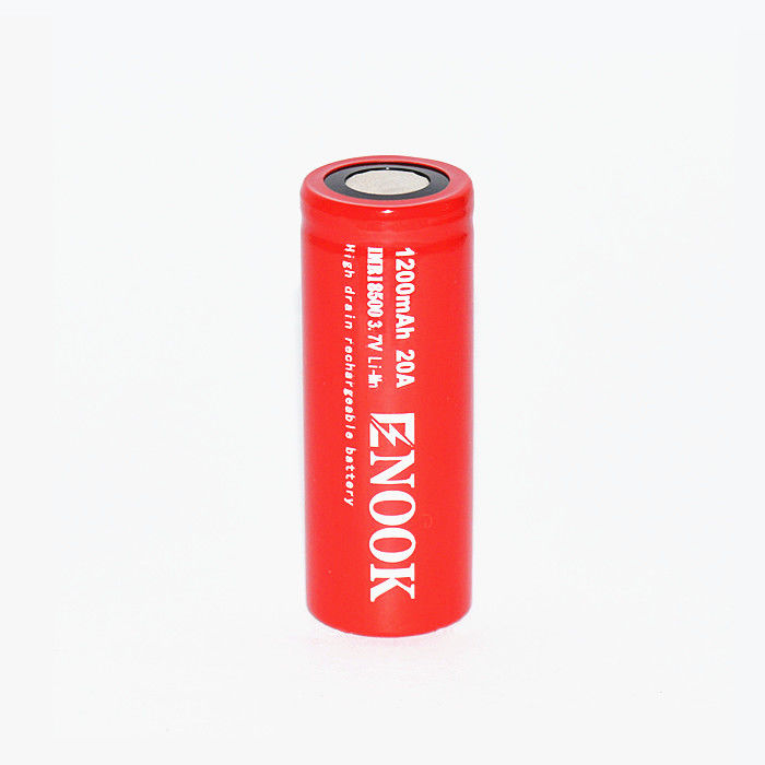 Enook 1200mAh 20A Литий-ионный аккумулятор 3.7V 18500 перезаряжаемый литий-ионный аккумулятор