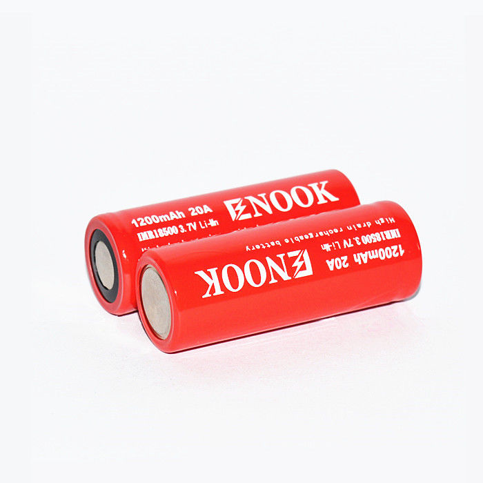 Enook 1200mAh 20A Литий-ионный аккумулятор 3.7V 18500 перезаряжаемый литий-ионный аккумулятор