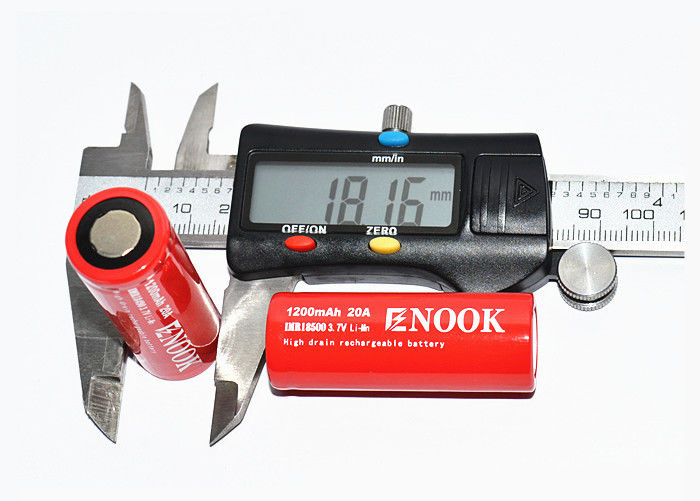 Enook 1200mAh 20A Литий-ионный аккумулятор 3.7V 18500 перезаряжаемый литий-ионный аккумулятор