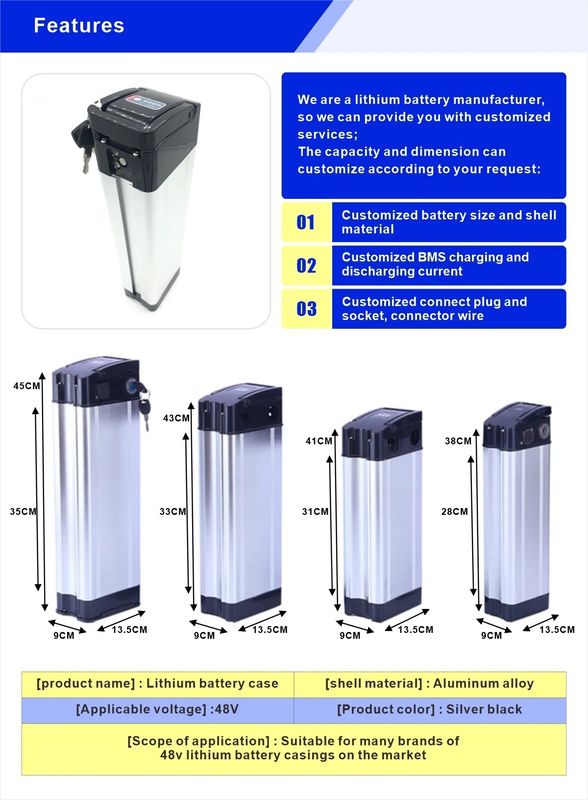 Enook Factory Sliver Fish 36v 10ah 250w Аккумулятор электрического велосипеда / литий-лон аккумуляторный комплект / аккумулятор для велосипеда