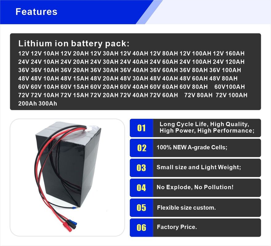 E Scooter 72v 40ah 45Ah 3000W Моторный литийный аккумулятор для электрической мобильности