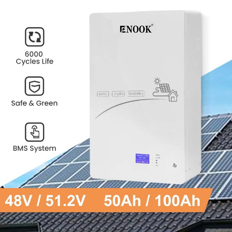 Enook Solar 5KWH 10KWH LifePO4 Литийная батарея 24V 48V Солнечная энергия 200Ah Силовая стена Lifepo4 Pack