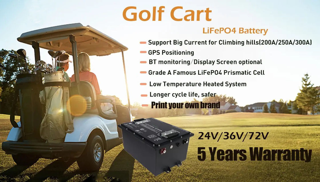 OEM ODM Перезаряжаемая 36v 48v 72v 100ah 200ah 300ah Литий-ионная батарея Lifepo4 Батареи для гольф-кошачек