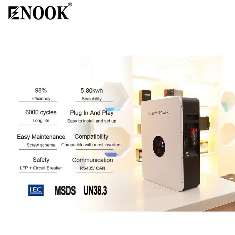 Литий LifePO4 аккумулятор 48V 51.2V 100Ah 200Ah 5Kwh 10Kwh 2.5Kwh с BMS для офф-сети / гибридной солнечной системы