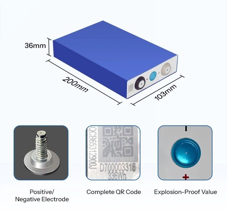 Оригинальный QR-код Lifep04 Литий-ионная батарея 280ah 105ah 200ah 304ah 50ah 173ah Степень А