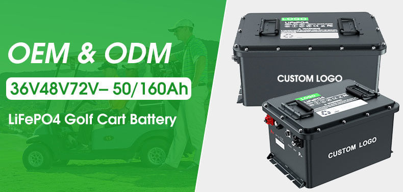 58.4V 100ah 105ah 200ah Торговая коляска для гольфа LiFePO4 Литий-ионная электрическая батарея 51.2V глубокий цикл IP64